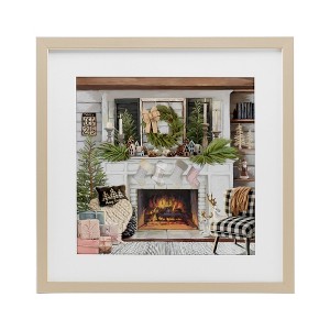 Stupell Industries Cozy Fireplace Holiday Framed Print Under Glass Art - 1 of 4