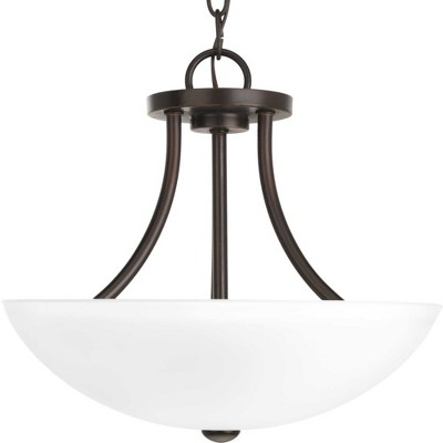 Antique Bronze Glass Bowl Semi-Flush Mount Light