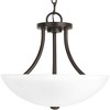 Progress Lighting Gather Collection 2-Light Semi-Flush Mount in Antique Bronze with White Etched Glass Shades - 4 of 4
