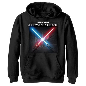 Boy's Star Wars: Obi-Wan Kenobi Lightsaber Dark Side vs Jedi Clash Pull Over Hoodie - 1 of 4