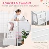 TopComfy Adjustable Height Toddler Tower Step Stool with Anti slip Mat Handrails Cute Engravings for Kitchen Bathroom, White, 37.75"*20.5"*5" - 2 of 4