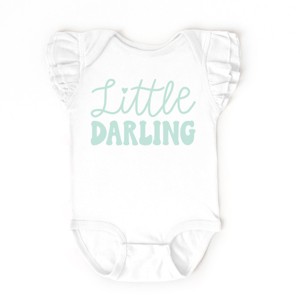 The Juniper Shop Little Darling Cursive Flutter Sleeve Bodysuit - 18M - White - 1 of 4