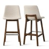 South Bar Stool Set Of 2 and 4, Fabric Upholstered Barstools with Solid Wood Legs and Footrest for Dining Room, Kitchen Island - Maison Boucle - 4 of 4