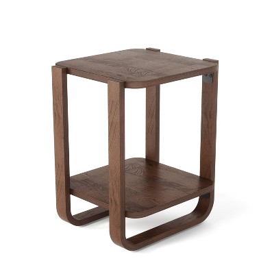 Bellwood Aged Walnut Rectangular 2-Tier Side Table