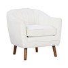 Chenille Fabric Upholstered Mid-Century Modern Accent Chair with Channel Stitched Back, Loose Seat Cushion, Foam Padding and Solid Wood Legs - 4 of 4