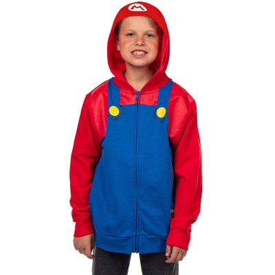 Seven Times Six Super Mario Hoodie Boys Nintendo Long Sleeve Zip Up Hooded Sweatshirt Multicolored