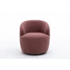360° Swivel Accent Armchair, Barrel Chair With Black Powder Coating Metal Base-ModernLuxe - 4 of 4