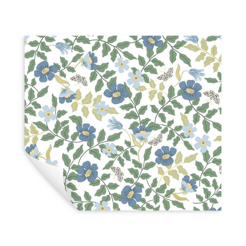 Rifle Paper Co. Primrose Peel and Stick Wallpaper Blue, 3 of 7