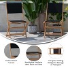 Emma and Oliver Set of Two Weather Resistant All Natural Acacia Wood Folding Bistro Chairs with Textilene Mesh Seats and Backs - 4 of 4