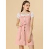 Allegra K Women's Classic Adjustable Strap A-Line Overall Denim Dress - 3 of 4