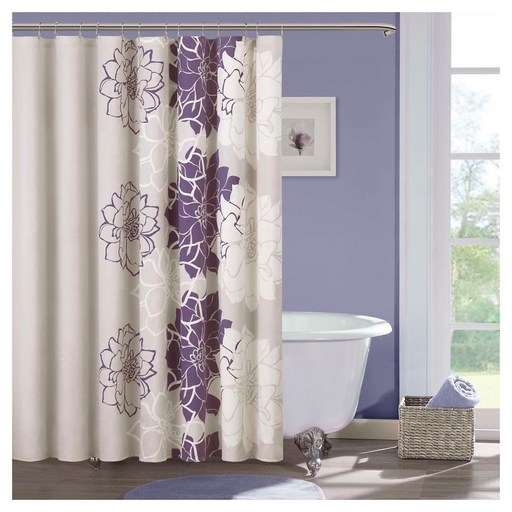 UPC 675716406110 product image for Jane Floral Cotton Shower Curtain Purple | upcitemdb.com