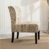 Print Fabric Armless Contemporary Accent Chair with Purple Floral Pattern, Durable Frame and Low-Profile Design - 3 of 4