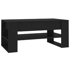 vidaXL Sleek Black Coffee Table I 40.2" x 21.7" x 17.7" I Rectangular Engineered Wood Table - 1 of 4