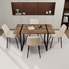 NicBex 55" Dining Table Set for 4 Modern Rectangular Dark Wood Dining Table with 4 Suede Chairs - 3 of 4
