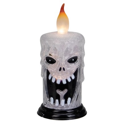 Kurt S. Adler 5.25" Battery Operated Skull Face Halloween LED Candle