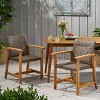 Grungis Acacia Wood Outdoor Chairs Set of 2,Polyethylene Wicker Patio Dining Chairs,Kitchen Chairs for Dining Room,Patio,Brown - 2 of 4