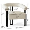 Velvet Accent Chair for Bedroom,Modern Barrel Armchair with Upholstered Velvet Backrest,Comfy Lounge Seating for Living Room-Maison Boucle - 4 of 4