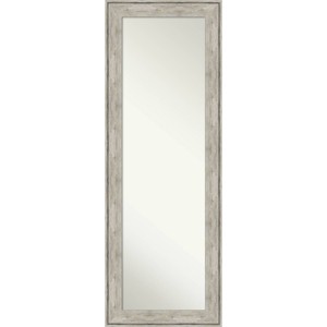 19" x 53" Crackled Framed On the Door Mirror Metallic - Amanti Art: Polystyrene Full Body, Over Door Mount - 1 of 4