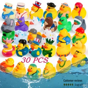 Joyfy 30 Pcs Rubber Ducks, Mini Rubber Duckie Toys for Kids Baby Bath Pool Toys, Christmas & Birthday Gifts, Easter Egg Fillers Party Favors - 1 of 4