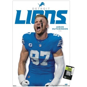 Trends International NFL Detroit Lions - Aidan Hutchinson Feature Series 25 Unframed Wall Poster Prints - 1 of 4