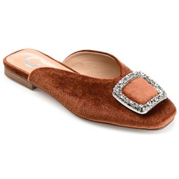 Journee Collection Womens Sonnia Mules Square Toe Slip On Flats