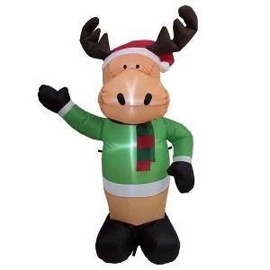 Northlight Lighted Inflatable Moose Outdoor Christmas Decoration - 4.25' - 1 of 4