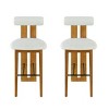 Modern Counter Bar Stools with Upholstered Seat and Back,Armless Kitchen Island Chairs for Compact Dining Areas or Home Bars-Maison Boucle - 3 of 4