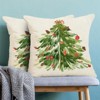 Watercolor Green Tree Pillow Covers 18x18 Inch Set of 2,Nature Forest Decorative - 3 of 4