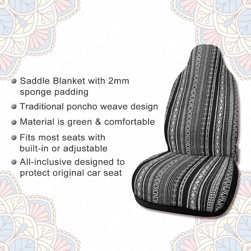 Unique Bargains Universal Saddle Blanket Bucket Seat Cover with Seat-Belt Pad for Car SUV Truck 2 Pcs, 2 of 4