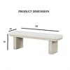 Vynxaria 59"W Contemporary Modern Farmhouse Bench Natural Light Wood Tone, Rubberwood/Engineered Wood Build - 3 of 4