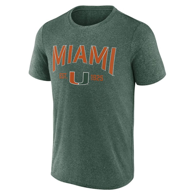 NCAA Miami Hurricanes Men&#39;s Heather Poly T-Shirt, 2 of 4