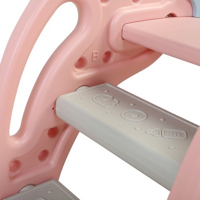 Infurnic Baby Activity Gyms, 2-in-1 Dolphin Slide with Basketball Hoop, Fun, Safe and Easy to Use for Kids, Multicolored, 44.49"*14.17"*19.69"