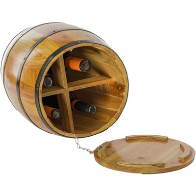 Vintiquewise Wine Barrel 4 Sectional Crate With Removable Head Lid