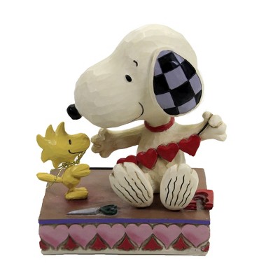 Jim Shore 4.5" Stringing Hearts Snoopy Woodstock Peanuts  -  Decorative Figurines