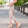 Amaryllis Women's Smocked Waist Wide-Leg Cropped Pants Relaxed Fit Lightweight Casual - 4 of 4