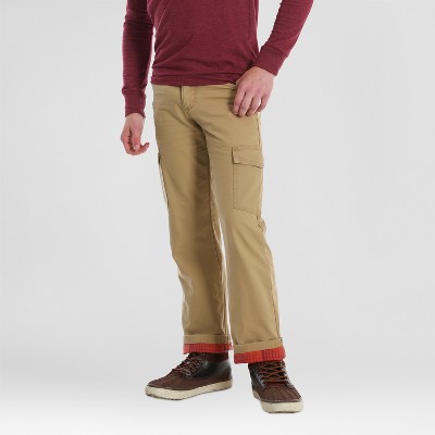 cargo pants with flannel lining