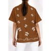 LA LEELA Women's Summer Casual Blouse Shirt Solid Blouses Button Up Short Sleeve Dress Tee Shirts Hawaiian Tops for Women - 3 of 4