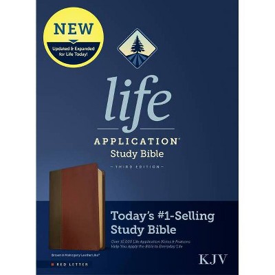 KJV Life Application Study Bible, Third Edition (Red Letter, Leatherlike, Brown/Mahogany) - (Leather Bound)