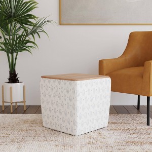 Storage Ottoman with Wood Top - HomePop - 1 of 4