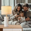 Itopfox Ceramic Table Lamps Set of 2 for Living Room and Bedroom, Modern Night Stand Lamps with Fabric Lampshade, Warm White - 3 of 4