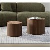 VYNXARIA Handcrafted MDF Nested Table Set - 2 Pieces in Walnut Color for Living Room - 2 of 4
