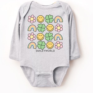 The Juniper Shop SmileyWorld Smiley Clover Daisy Long Sleeve Bodysuit - 1 of 4