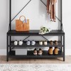 72 Inch Industrial Hall Tree with Bench and Shoe Storage, Metal Frame Coat Rack Shoe Bench with 8 Hooks & Storage Shelf for Entryway, Hallway - 3 of 4
