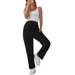 Women's Maternity Pants Straight Design Large Size Comfortable Fit - 1 of 4