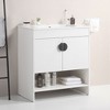 NicBex Bathroom Vanity with White Ceramic Basin,Modern Bathroom Sink Vanity with 2 Cabinet Doors,30"/24"Bathroom Sink Cabinet for Bathroom,White/Black - image 2 of 4