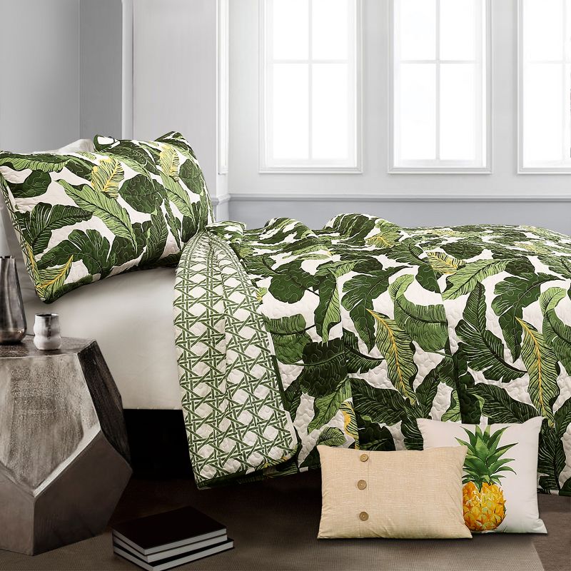 5pc Tropical Paradise Quilt Set Green - Lush Décor, 3 of 9