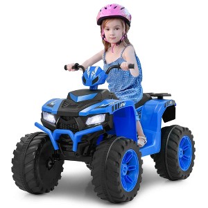 Honeyjoy 24V Kids Ride-On Electric ATV 4-Wheeler Quad Car with Wireless Connection Black/Blue/Pink/Red/Purple - 1 of 4