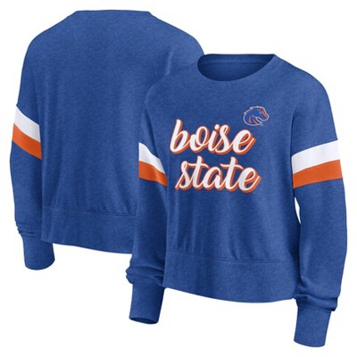 Boise State Broncos ZooZatz Women's 1/4 Zip Crop Sweater (White)