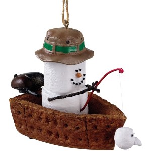 Ganz S'mores Resin Holiday Ornament, Fishing in a Boat - 1 of 1