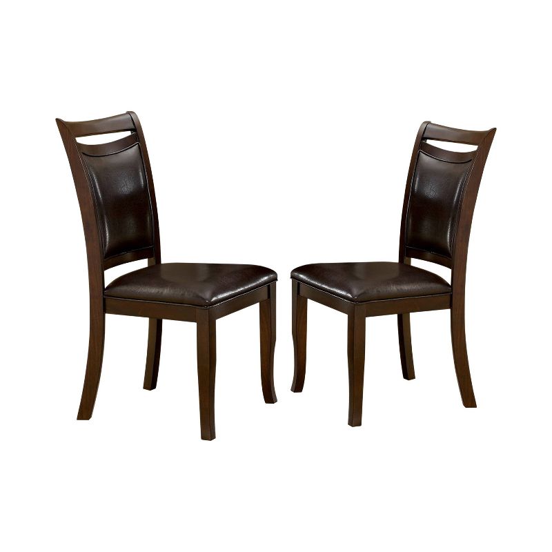 Set of 2 Burton&#160;Leatherette Padded Curved Back Side Chair Dark Cherry/Espresso - miBasics, 1 of 5